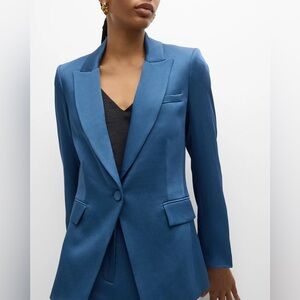 NEW Veronica Beard Long and Lean Dickey satin-crepe blazer